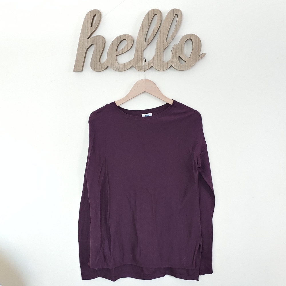 Deep Plum Tunic Length Sweater (S)